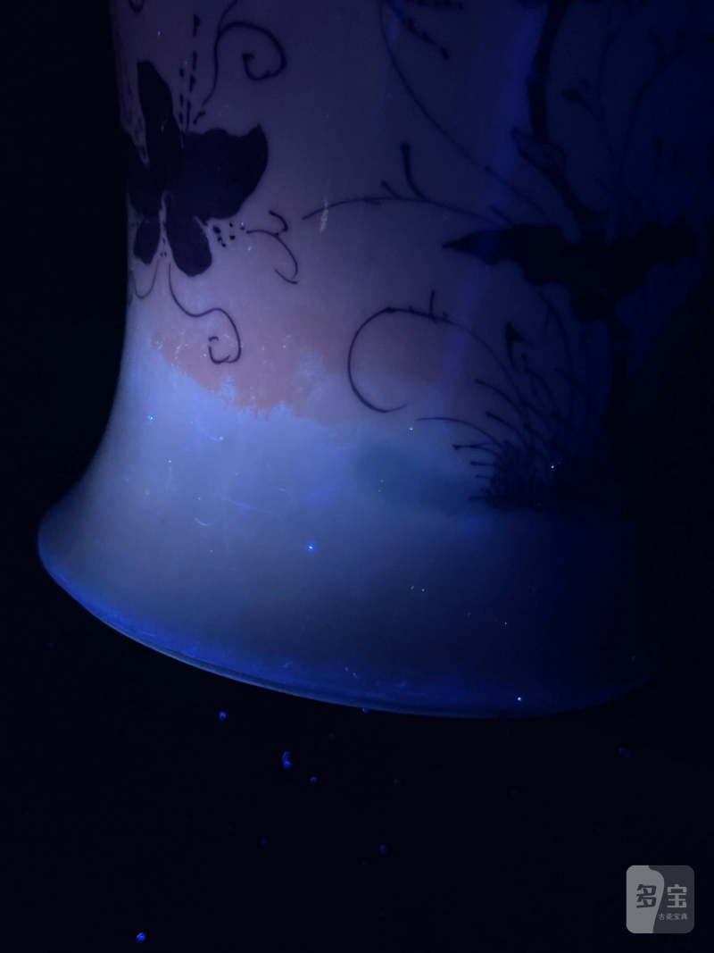清康熙 青花花鸟纹观音尊 - 图16